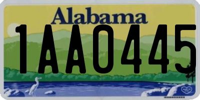 AL license plate 1AA0445