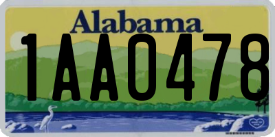 AL license plate 1AA0478