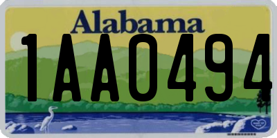 AL license plate 1AA0494