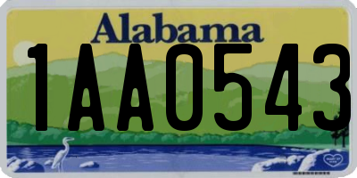 AL license plate 1AA0543