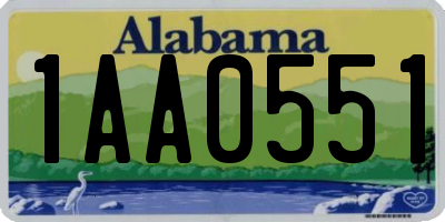 AL license plate 1AA0551