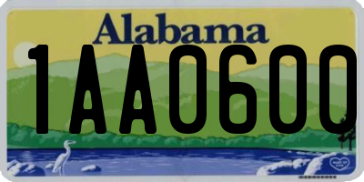 AL license plate 1AA0600
