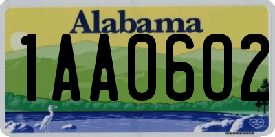 AL license plate 1AA0602