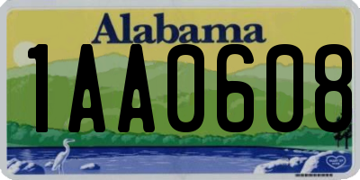 AL license plate 1AA0608