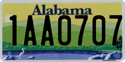 AL license plate 1AA0707