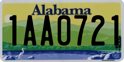 AL license plate 1AA0721