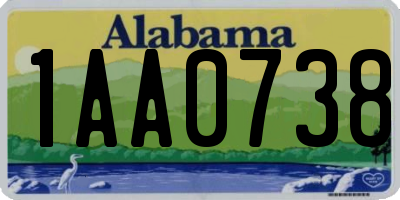AL license plate 1AA0738