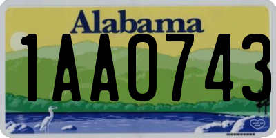 AL license plate 1AA0743