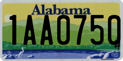 AL license plate 1AA0750