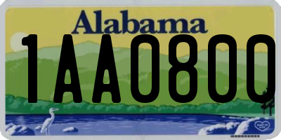 AL license plate 1AA0800