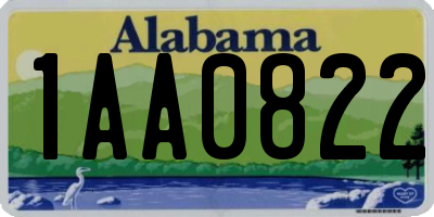 AL license plate 1AA0822