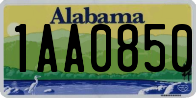 AL license plate 1AA0850