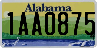 AL license plate 1AA0875