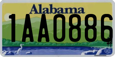 AL license plate 1AA0886