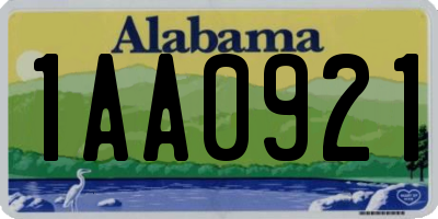 AL license plate 1AA0921