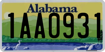 AL license plate 1AA0931