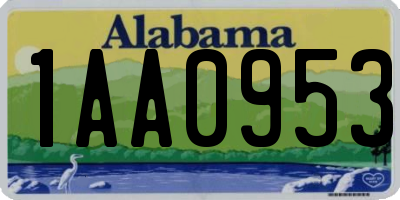 AL license plate 1AA0953