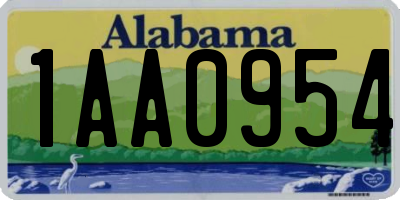 AL license plate 1AA0954