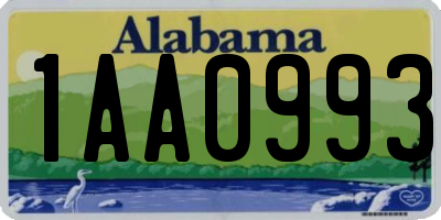 AL license plate 1AA0993