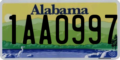 AL license plate 1AA0997