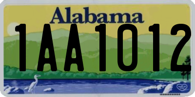 AL license plate 1AA1012
