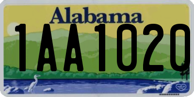 AL license plate 1AA1020