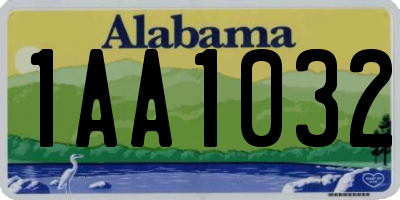 AL license plate 1AA1032