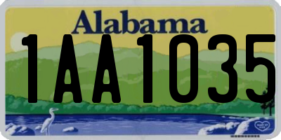 AL license plate 1AA1035