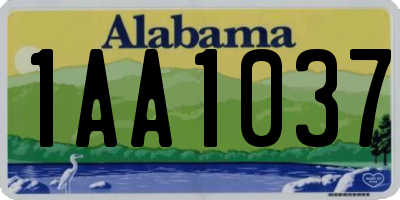 AL license plate 1AA1037