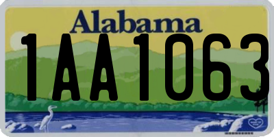 AL license plate 1AA1063