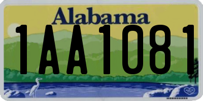 AL license plate 1AA1081