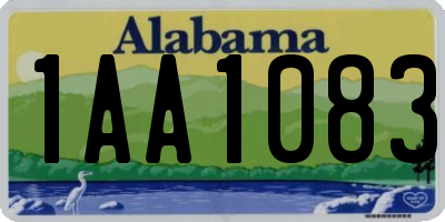 AL license plate 1AA1083