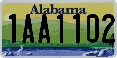 AL license plate 1AA1102