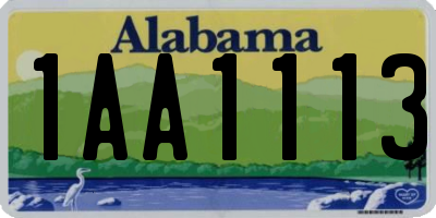 AL license plate 1AA1113