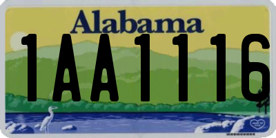 AL license plate 1AA1116
