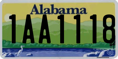AL license plate 1AA1118