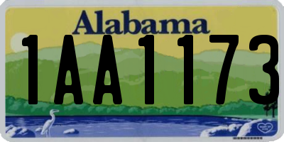 AL license plate 1AA1173