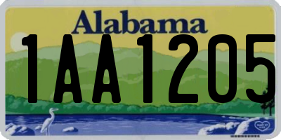 AL license plate 1AA1205