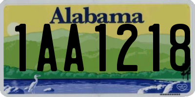 AL license plate 1AA1218