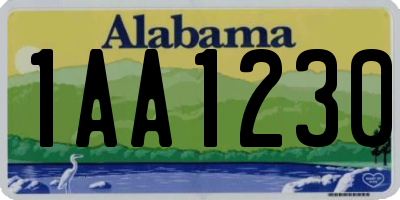 AL license plate 1AA1230