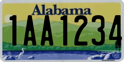 AL license plate 1AA1234