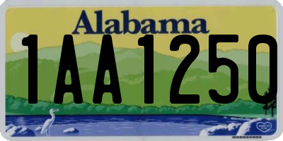 AL license plate 1AA1250