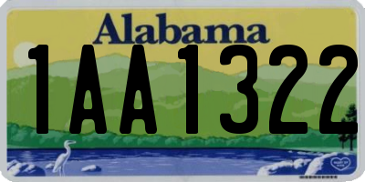 AL license plate 1AA1322