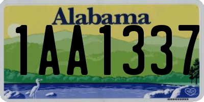 AL license plate 1AA1337