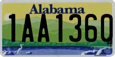 AL license plate 1AA1360