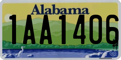 AL license plate 1AA1406