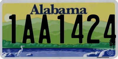 AL license plate 1AA1424