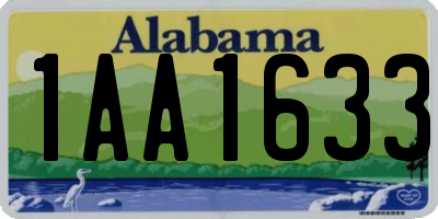 AL license plate 1AA1633
