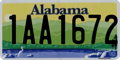 AL license plate 1AA1672