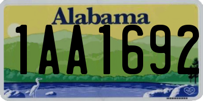 AL license plate 1AA1692